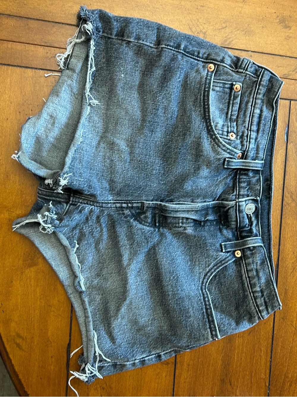 Women's High-Rise Distressed Denim Cutoff Shorts - Black